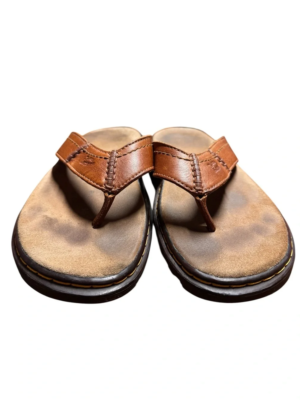 Dr Martens Brown Leather Sandals Size 11 UK Mens US 12 Flip Flop Thong Slip On